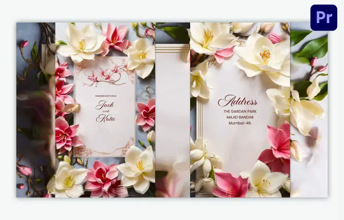 Floral Wedding E-Invitation Card 3D Instagram Story